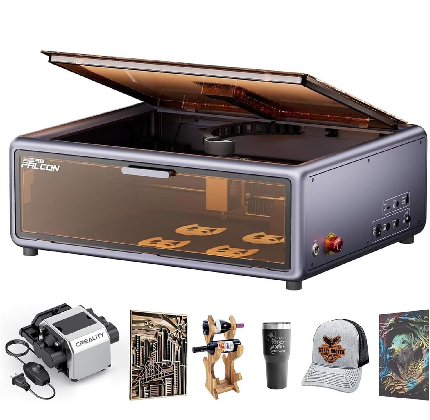 ماكنة ليزر للنقش والقطع موديل اي 1 من شركة كريالتي بقدرة 10 واط image