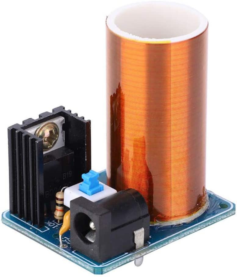 كت تسلا كويل صغير مع ضوء لتعليم ضاهرة المحولة الكهربائية الرنينية image