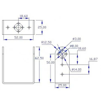 براكت المنيوم على شكل حرف يو طويل image