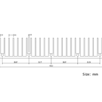 مشتت حراري هيت سنك من مادة الالمنيوم بابعاد 6سم*15سم*2.5سم يستخدم لجميع تطبيقات تشتيت الحرارة والتبريد من مجهزات القدرة والانارة الليد والتبريد بطرق البلتير الخ image