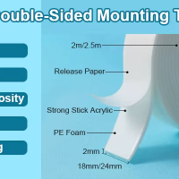 شريط لاصق فوم من الجهتين بابعاد 18مم*2متر image