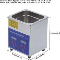 جهاز التنظيف بالالتراسونك حجم 2 لتر بتردد 40 كيلوهرتز image