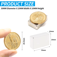 مغناطيس نيودميوم مربع حجم 30*20*10 ملم image