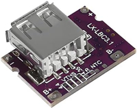 محول تعزيز طاقة USB من نوع Type-C 5V 3.1A لشحن بطاريات الليثيوم مع حماية مدمجة وشاشة LED. يدعم الشحن السريع للأجهزة المحمولة ويعمل مع بطاريات 18650 بفعالية عالية. image